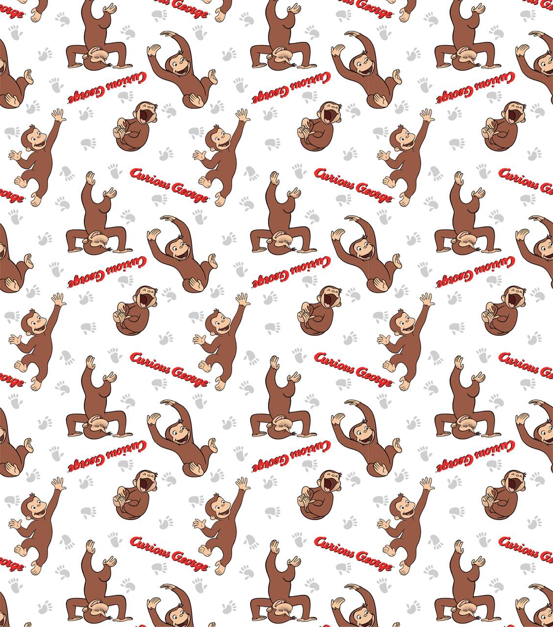 Universal Studios™ Curious George Footprint Cotton Fabric